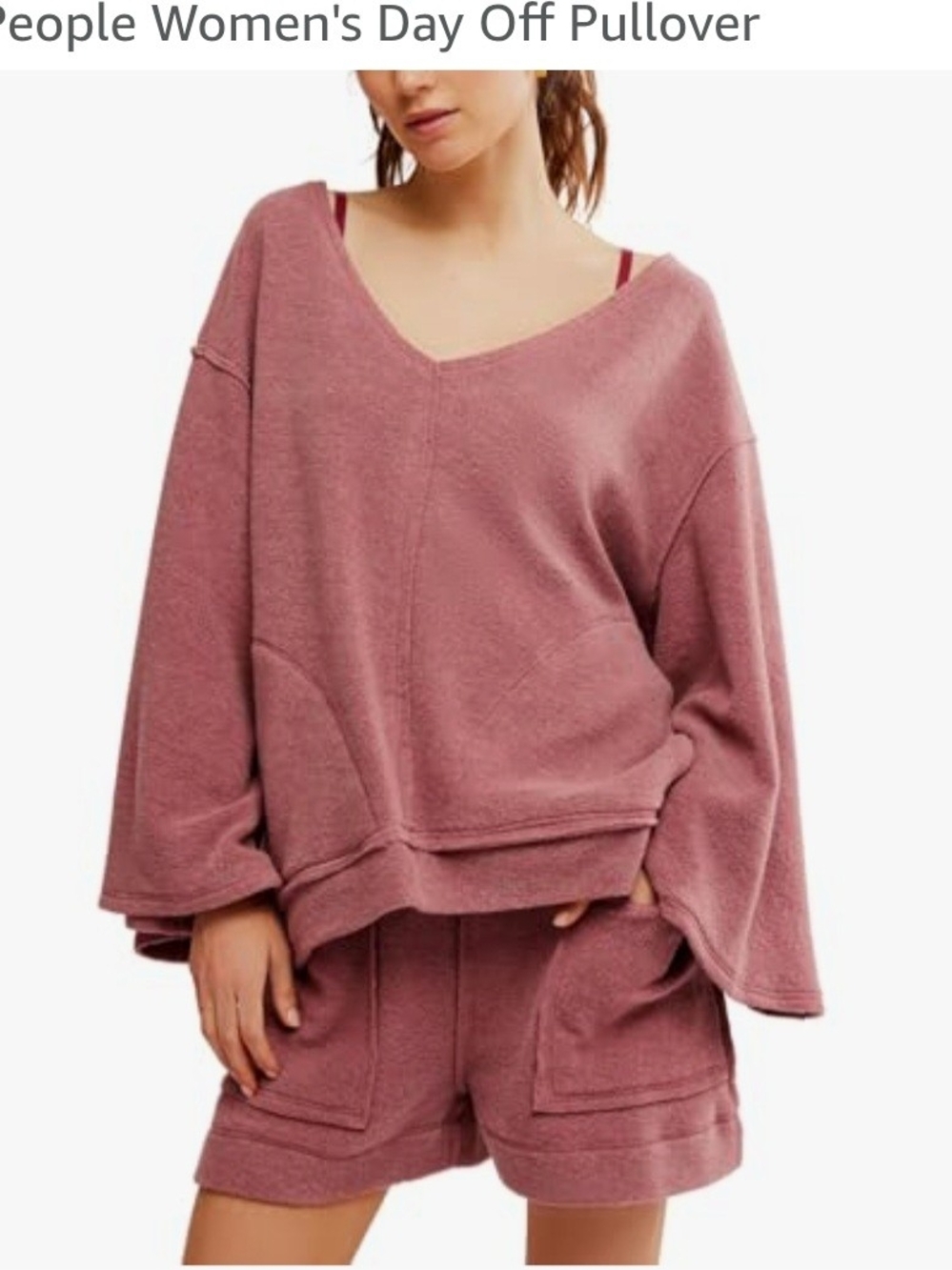 Free People Day Off Pullover Pink Size Large NWT